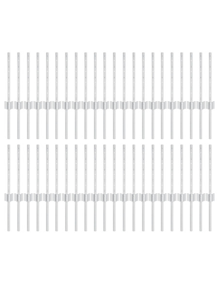 Palo della recinzione 44 pcs Argento 80 cm Acciaio