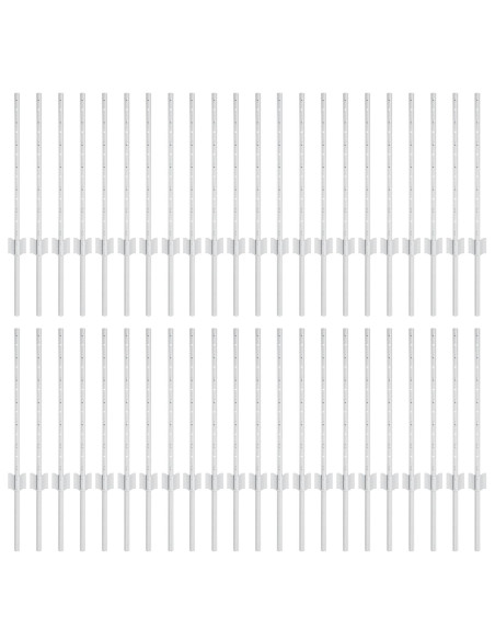 Palo della recinzione 44 pcs Argento 100 cm Acciaio