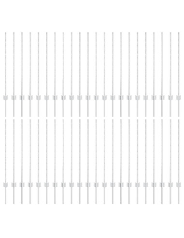 Palo della recinzione 44 pcs Argento 140 cm Acciaio