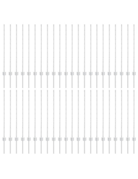 Palo della recinzione 44 pcs Argento 140 cm Acciaio