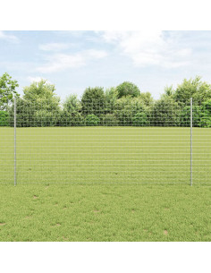 Palo della recinzione 44 pcs Argento 160 cm Acciaio