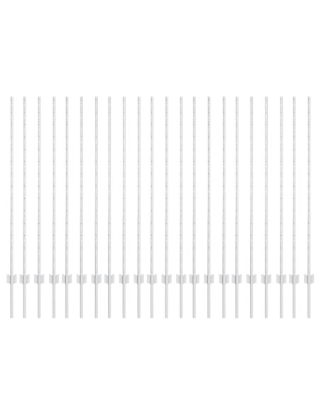 Palo della recinzione 22 pcs Argento 180 cm Acciaio