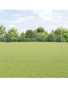 Palo della recinzione 44 pcs Argento 200 cm Acciaio