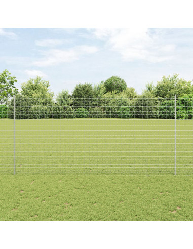 Palo della recinzione 44 pcs Argento 200 cm Acciaio