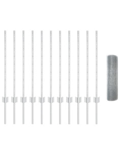 Recinzione con Posto Argento 0,8 x 25 m Acciaio