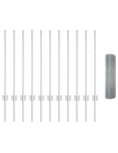 Recinzione con Posto Argento 0,8 x 25 m Acciaio