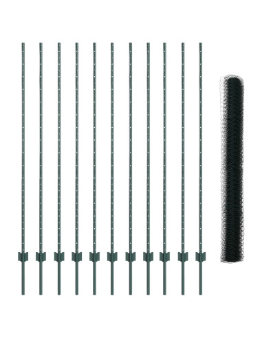 Recinzione con Posto Verde 1,6 x 25 m Acciaio e PVC