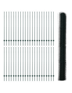 Recinzione con Posto Verde 1,5 x 100 m Acciaio e PVC