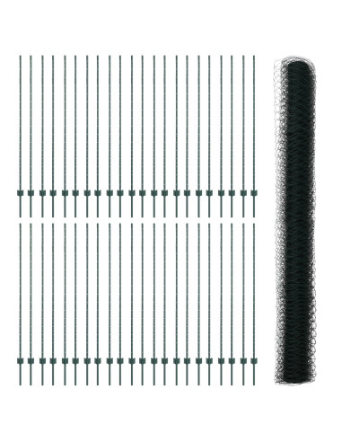 Recinzione con Posto Verde 1,6 x 100 m Acciaio e PVC