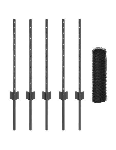 Recinzione con Posto Grigio 0,5 x 10 m Acciaio e PVC