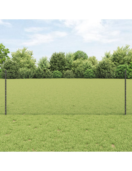 Posti per Recinzione  5 pz U-Channel Grigio 80 cm Acciaio, Recinzione esagonale  Grigia 0.8x10 m Acciaio