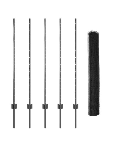 Recinzione con Posto Grigio 1,2 x 10 m Acciaio e PVC