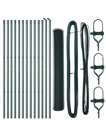 Set di Recinzione  Set di 2 Verde Scuro Metallo 25 x 1 m