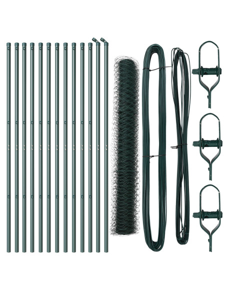 Set di Recinzione  Set di 2 Verde foresta Metallo 25 x 1 m