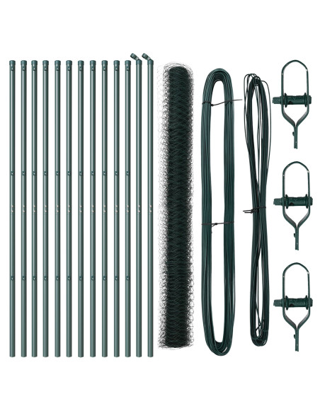 Set di Recinzione  Set di 2 Verde Metallo 25m x 1.5m Durevole