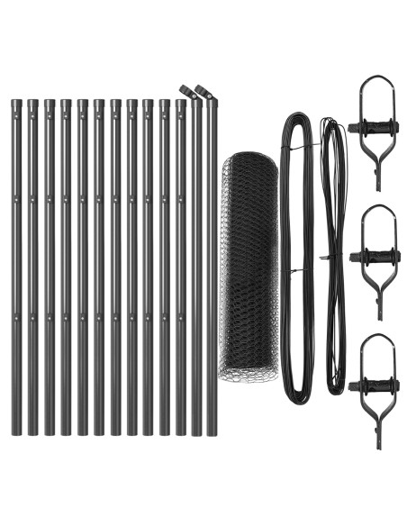 Set di Recinzione  Set di 2 Grigio Metallo, Plastica 25 x 0,5 m