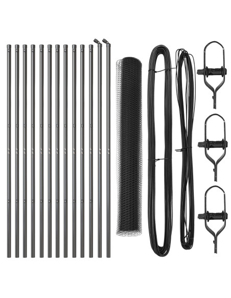 Set di Recinzione  Set di 2 Grigio Acciaio Verniciato a Polvere