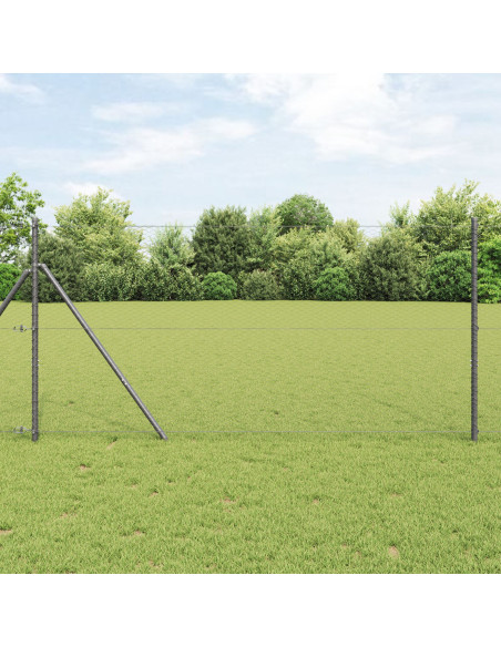Set di Recinzione  Set di 2 Grigio Metallo, Plastica 25 x 1 m