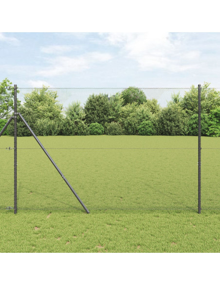 Palo della recinzione Grigio 25 x 1,5 m (rete da 13 mm) Acciaio