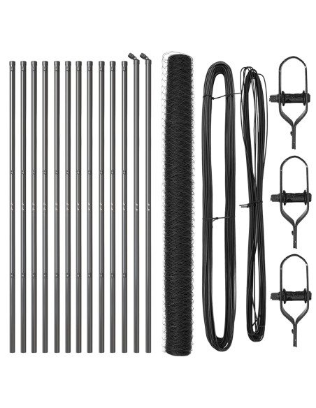 Set di Recinzione Set di 2 Grigio Acciaio Zincato 25m x 1.5m