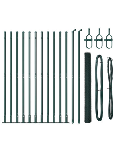 Palo della recinzione Verde 25 x 1,5 m (rete da 13 mm) Acciaio