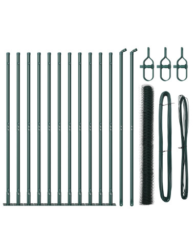 Palo della recinzione Verde 25 x 1,5 m (rete 36 mm) Acciaio