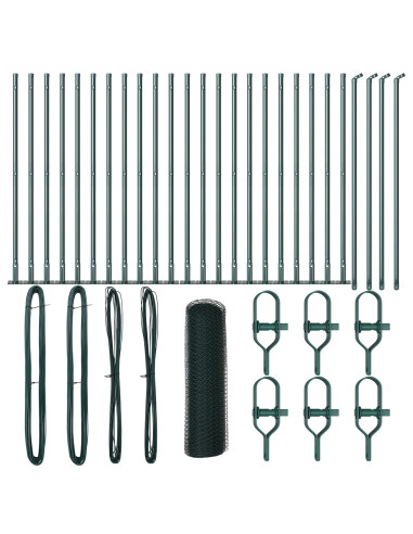 Palo della recinzione Verde 50 x 0,8 m (maglia da 13 mm)