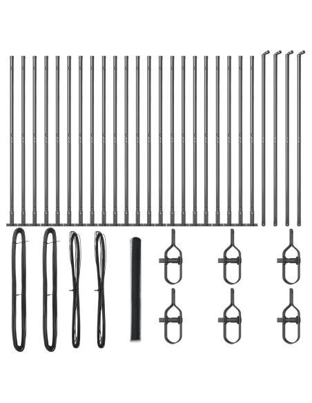 Recinzione Esagonale  Grigia 1.4x50 m Acciaio, Pali di recinzione  con piastre di base 13 pcs Ø32mm 78.5cm Acciaio zincato