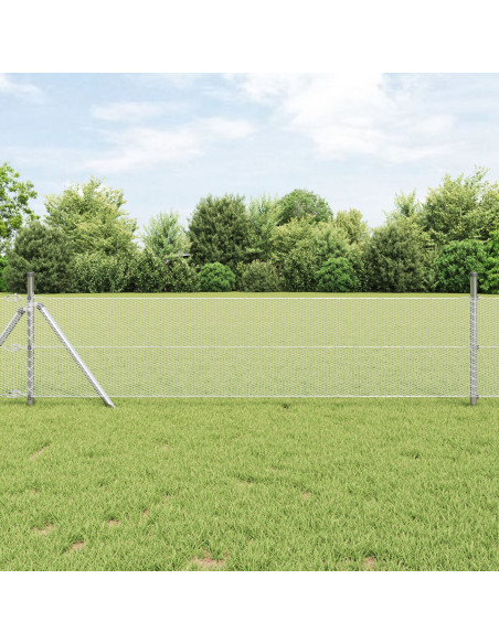 Palo della recinzione Argento 10 x 0,5 m (rete da 13 mm)