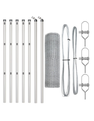 Palo della recinzione Argento 10 x 0,6 m (rete da 25 mm)