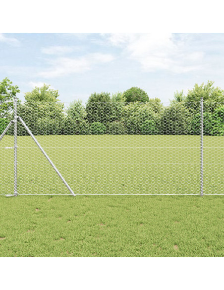 Palo della recinzione Argento 10 x 1 m (rete 36 mm) Acciaio