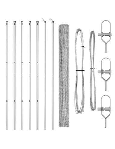 Palo della recinzione Argento 10 x 1,5 m (rete da 13 mm)
