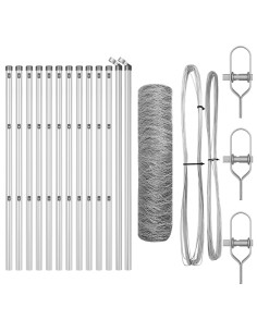 Palo della recinzione Argento 25 x 0,4 m (rete 50 mm) Acciaio