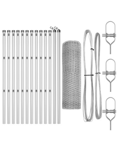 Palo della recinzione Argento 25 x 0,5 m (rete da 25 mm)