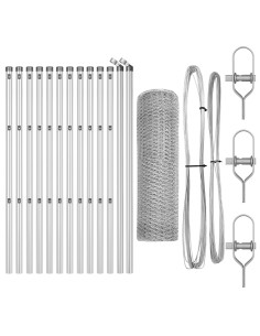 Palo della recinzione Argento 25 x 0,8 m (rete da 13 mm)