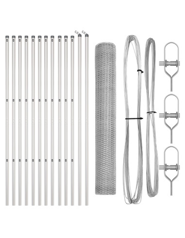 Palo della recinzione Argento 25 x 1,4 m (rete da 13 mm)