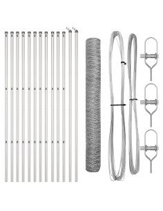 Palo della recinzione Argento 25 x 1,4 m (rete 50 mm) Acciaio