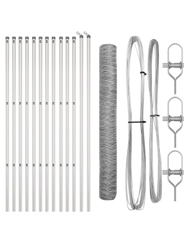 Palo della recinzione Argento 25 x 1,4 m (rete 50 mm) Acciaio