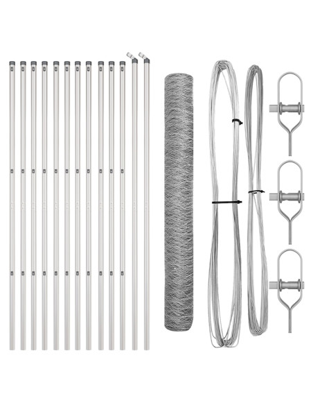 Palo della recinzione Argento 25 x 1,4 m (rete 50 mm) Acciaio