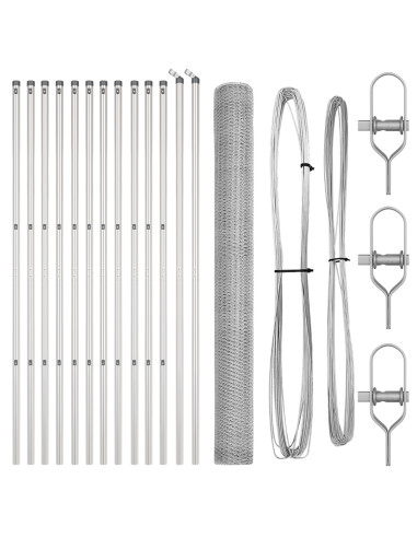 Palo della recinzione Argento 25 x 1,5 m (rete da 13 mm)