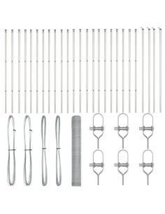 Palo della recinzione Argento 50 x 1,2 m (25 mm rete) Acciaio