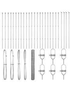 Palo della recinzione Argento 50 x 1,4 m (rete 36 mm) Acciaio