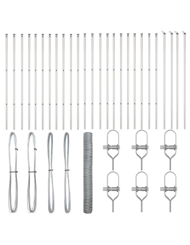 Palo della recinzione Argento 50 x 1,4 m (rete 36 mm) Acciaio