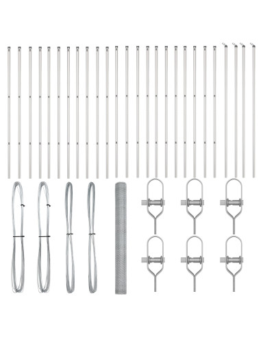 Palo della recinzione Argento 50 x 1,6 m (rete da 13 mm)