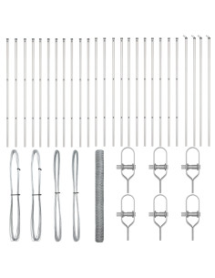 Palo della recinzione Argento 50 x 1,6 m (rete da 50 mm)