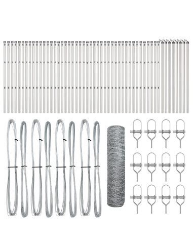 Palo della recinzione Argento 100 x 0,6 m (rete 36 mm) Acciaio