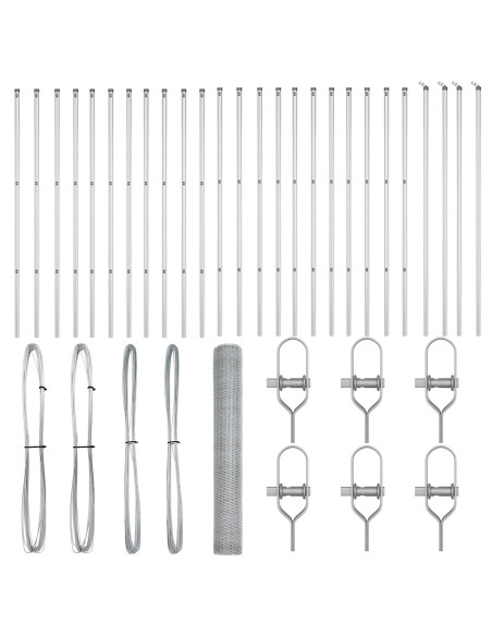 Recinzione Esagonale  1x100 m Acciaio Galvanizzato, Pali per Recinzione  13 pz Ø32 mm 150 cm Acciaio Galvanizzato