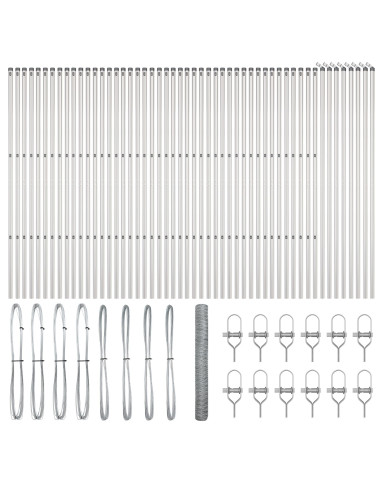 Palo della recinzione Argento 100 x 1,4 m (rete da 36 mm)