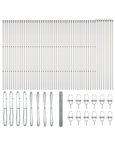 Palo della recinzione Argento 100 x 1,6 m (rete 50 mm) Acciaio