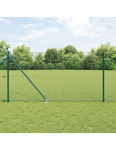 Recinto esagonale  Verde 1x10 m Acciaio, Pali per recinzione  con picchetto 7 pz Ø32 mm 120 cm Acciaio zincato